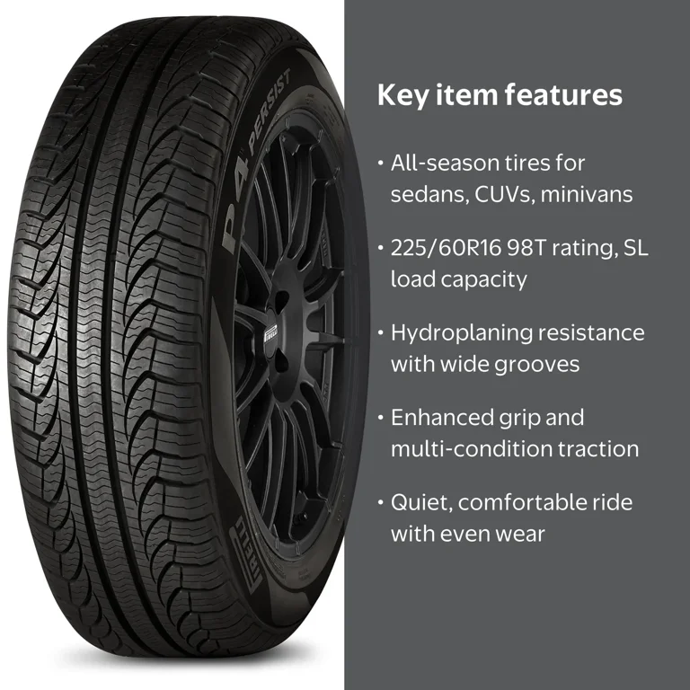 Pirelli, Passenger Tire, 225/60R16, All Season, 98T - Walmart.com