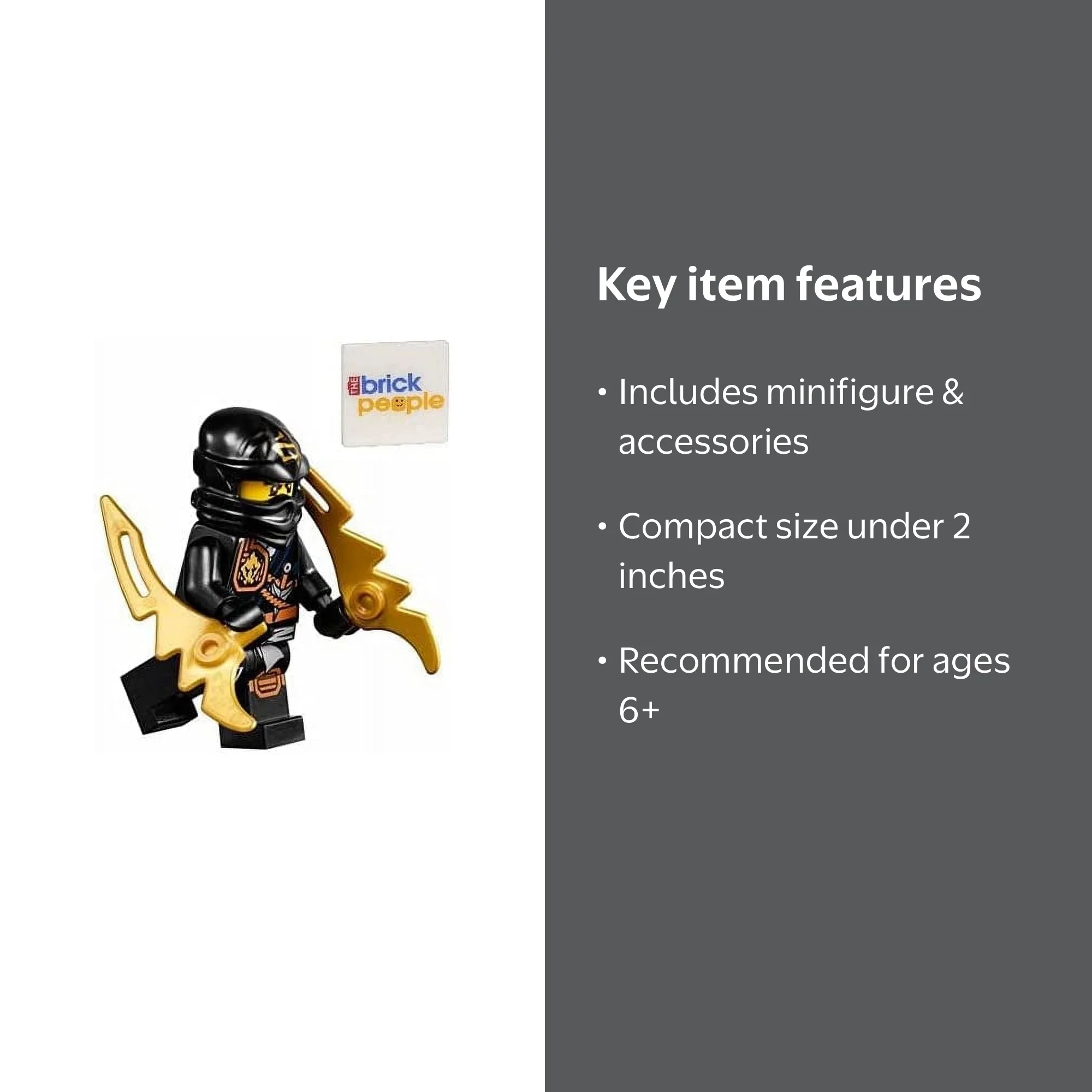 LEGO, Ninjago Minifigure, Cole Zukin Robe, Dual Gold Jagged Blades