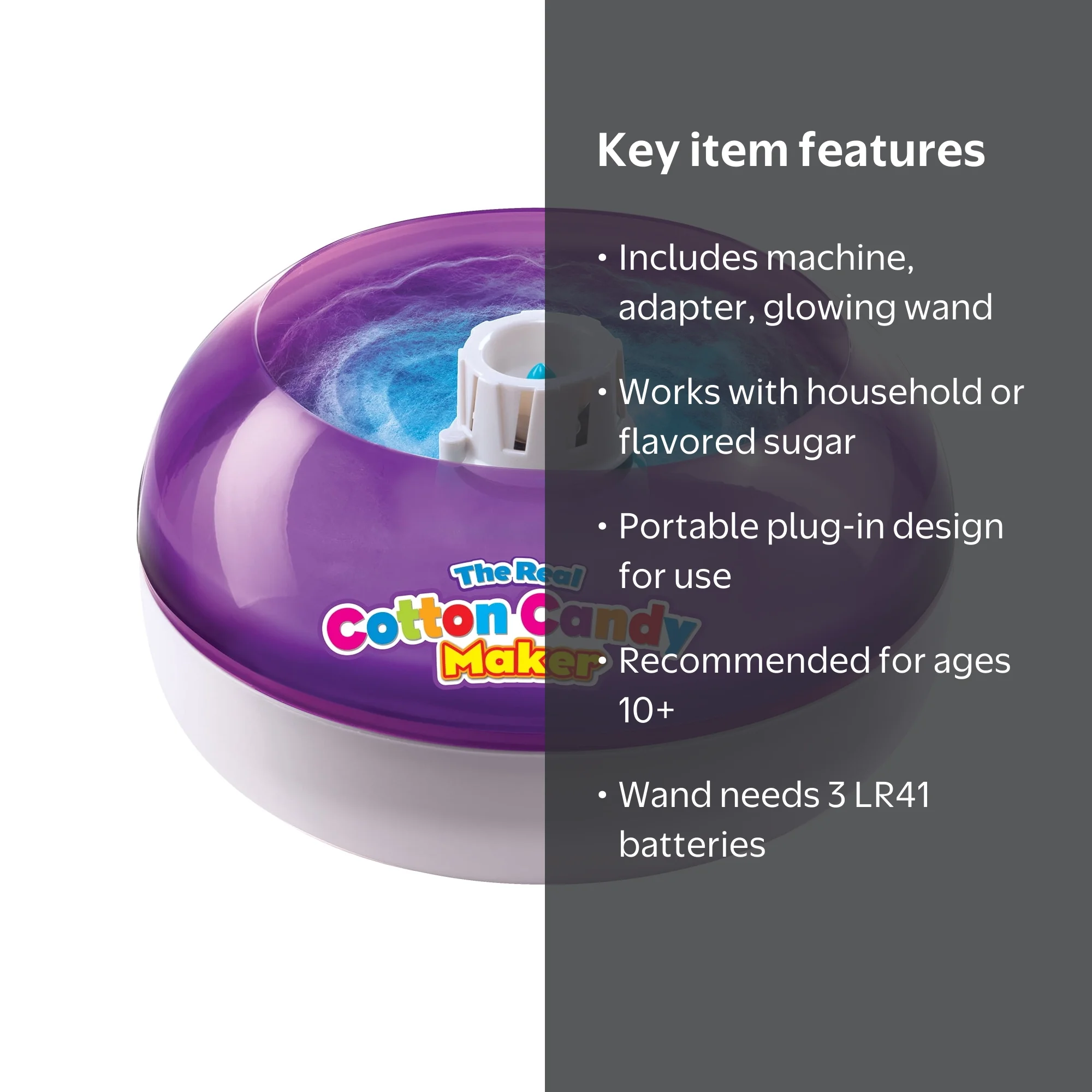 Cra-Z-Art The Real Cotton Candy Maker, Lite-Up Wand, Plug-In