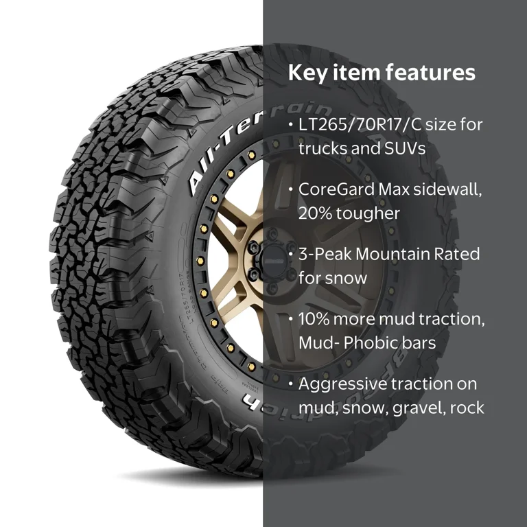 BFGoodrich, All-Terrain T A KO2, LT265/70R17/C 112/109S Tire