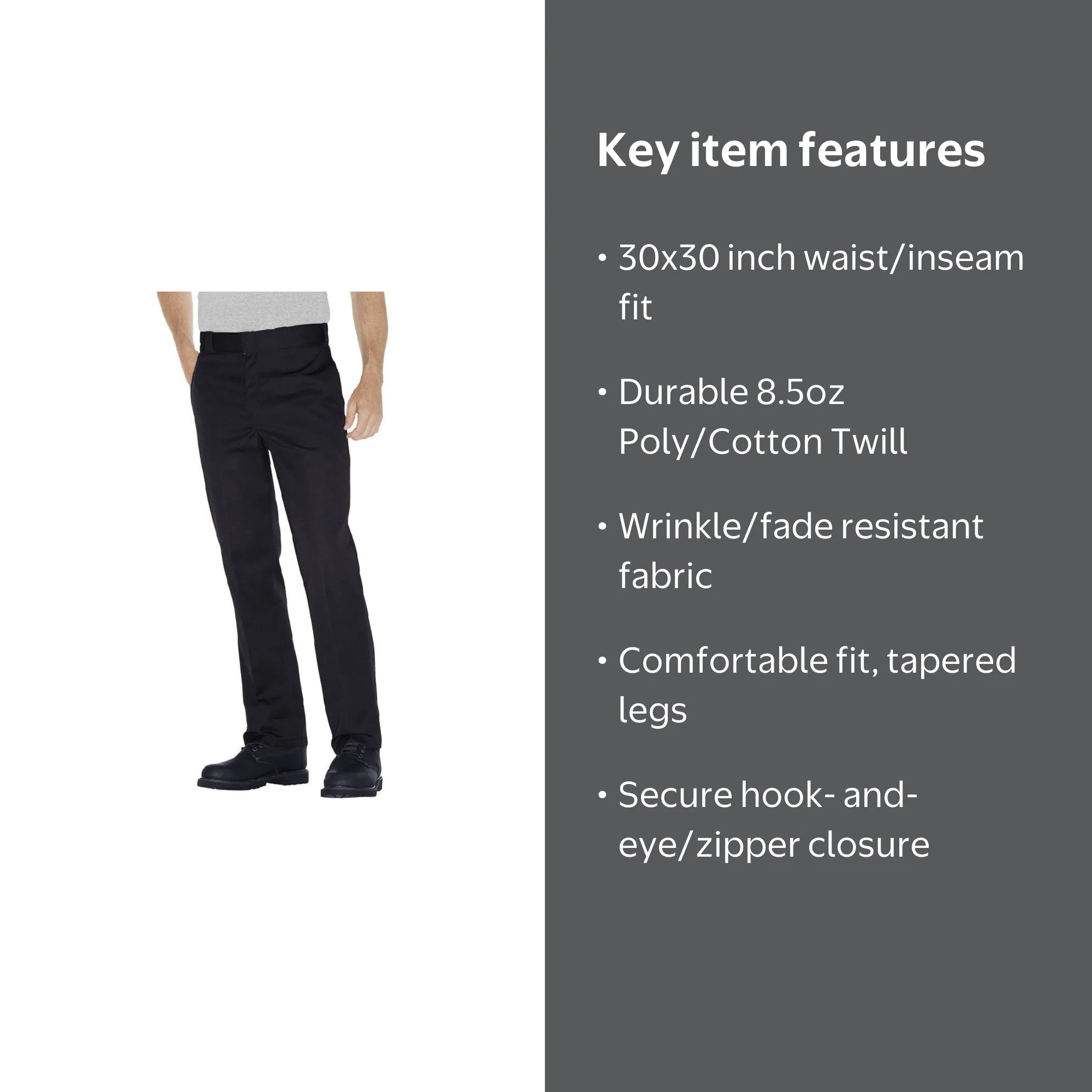 Dickies Men's 874 Original Fit Classic Work Pants Black 30x30