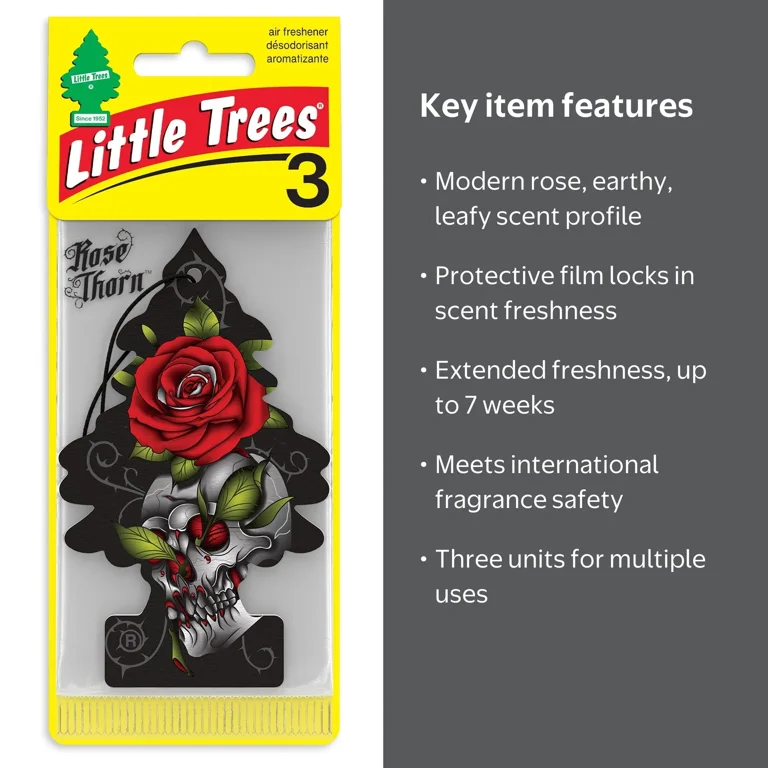 Little Trees Air Freshener Rose Thorn Fragrance 3-Pack - Walmart.com