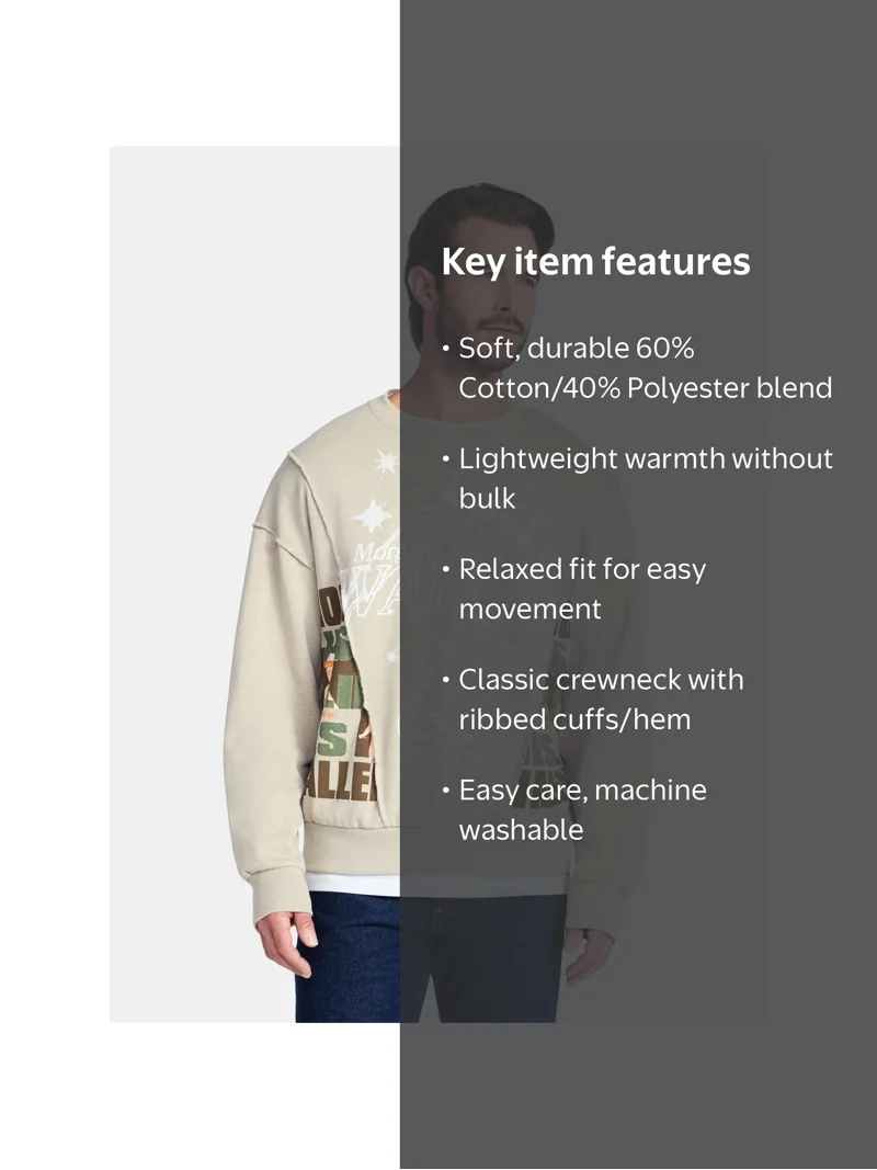 Morgan Wallen Men's Boxy Oversized Split Graphic Crewneck