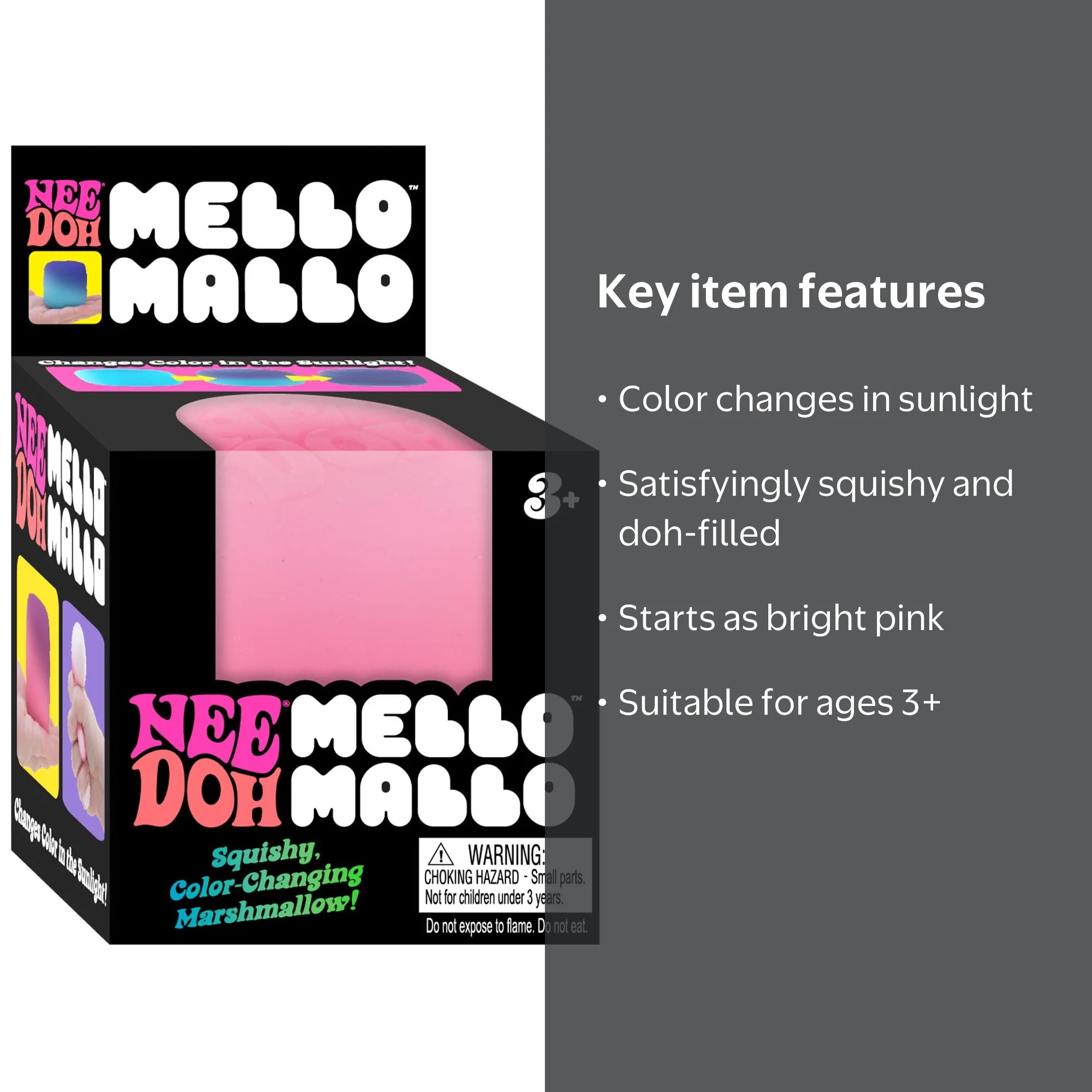 NeeDoh Mello Mallo PINK Stress Ball (Squishy Color Changing