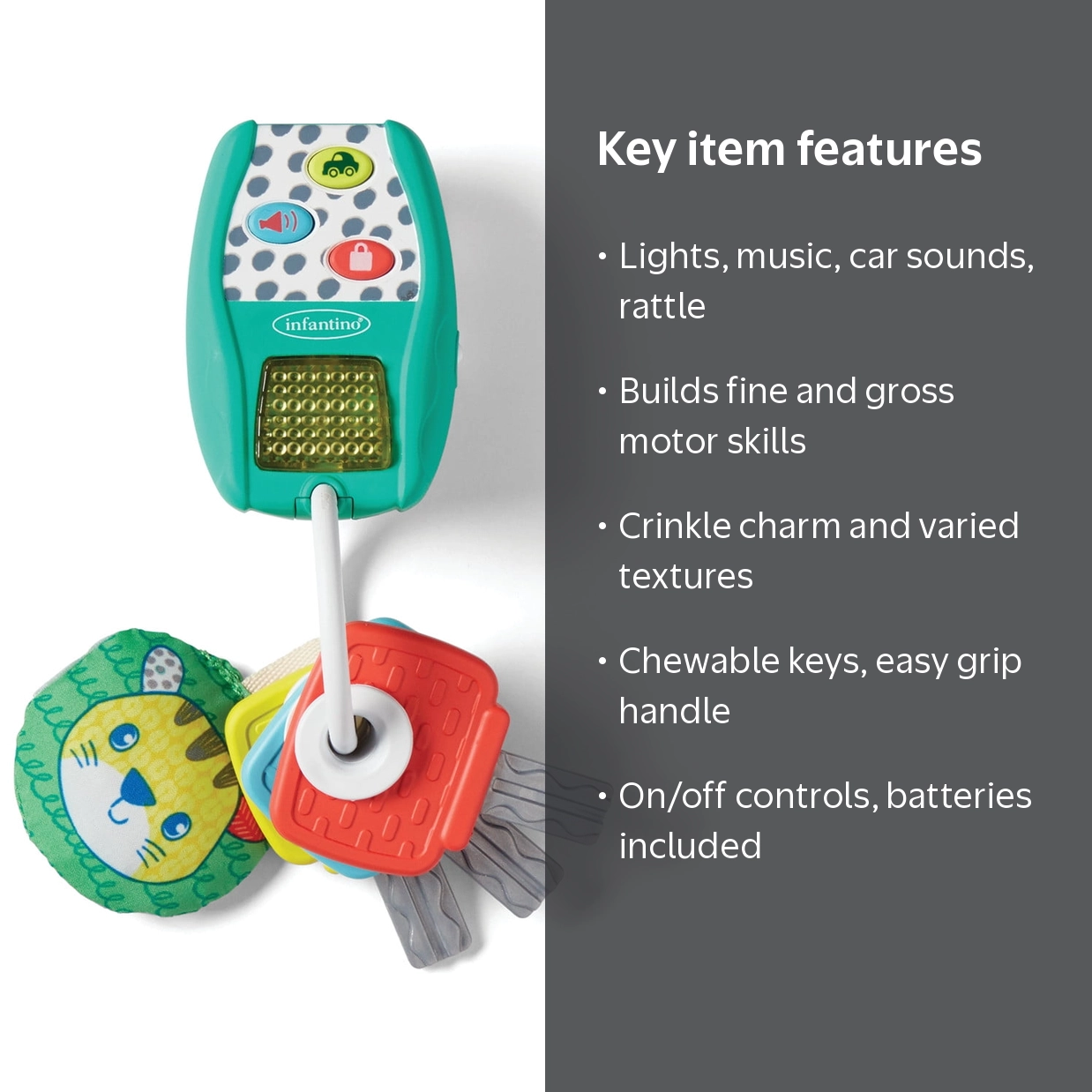 Infantino Music Lights Busy Play Key Teether Set for Babies 6-12