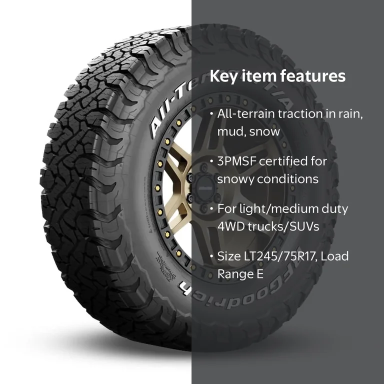 【タイヤのみ】BFGoodrich KO2 LT245/65R17 2本セット BFG All-Terrain T/A KO3 LT245/75R17 121/118S E Tire - Walmart.com