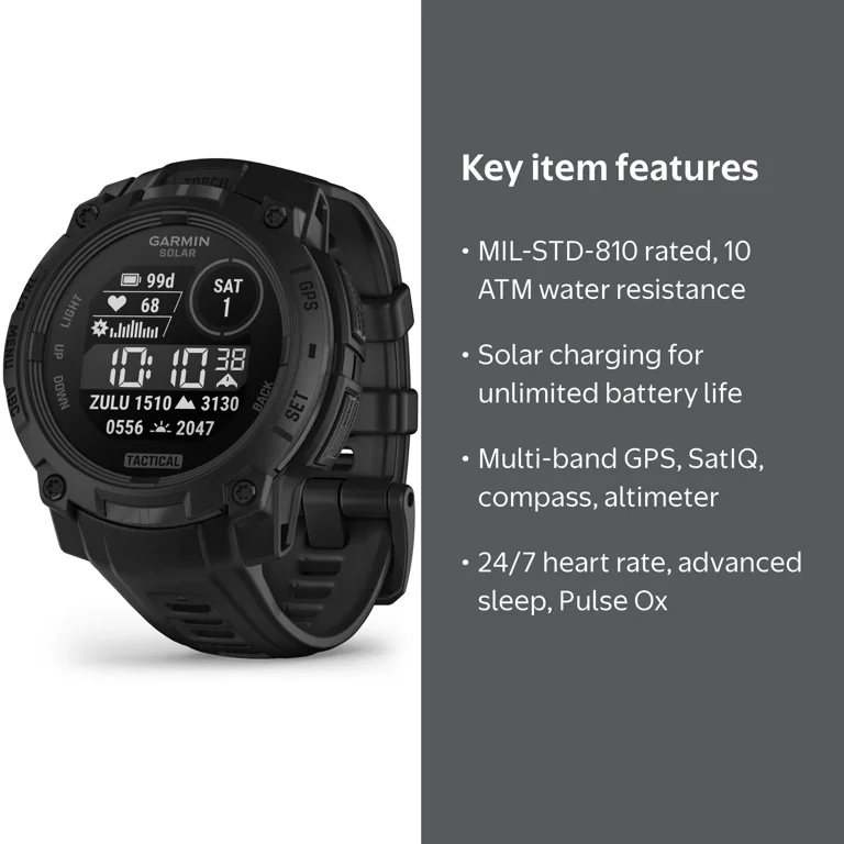 GARMIN Instinct 3 Tactical Edition, 45mm, Solar Charged GPS