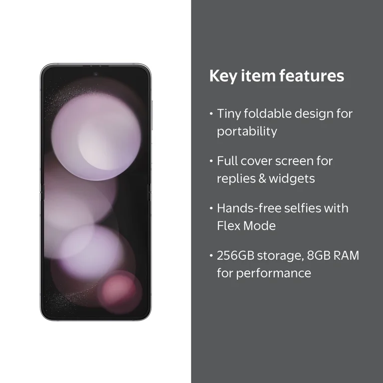 Samsung Galaxy Z Flip5 5G, Dual-SIM, 8GB RAM, 256GB, Lavender