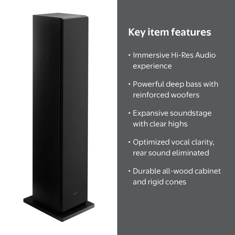 Sony, Floorstanding Speaker, SS-CS3M2 3-Way 4-Driver Hi-Res, Black