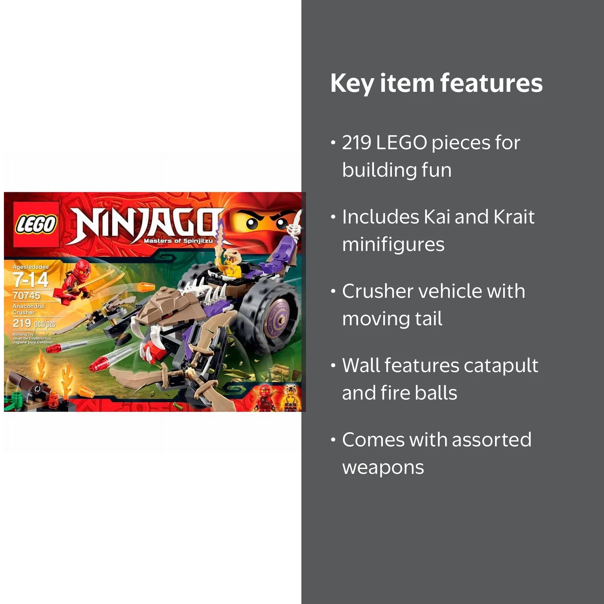 Ninjago Anacondrai Crusher Set LEGO 70745 - Walmart.com