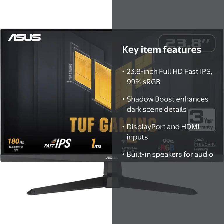 ASUS TUF Gaming 24” (23.8 inch viewable) 1080P Monitor (VG249Q3A