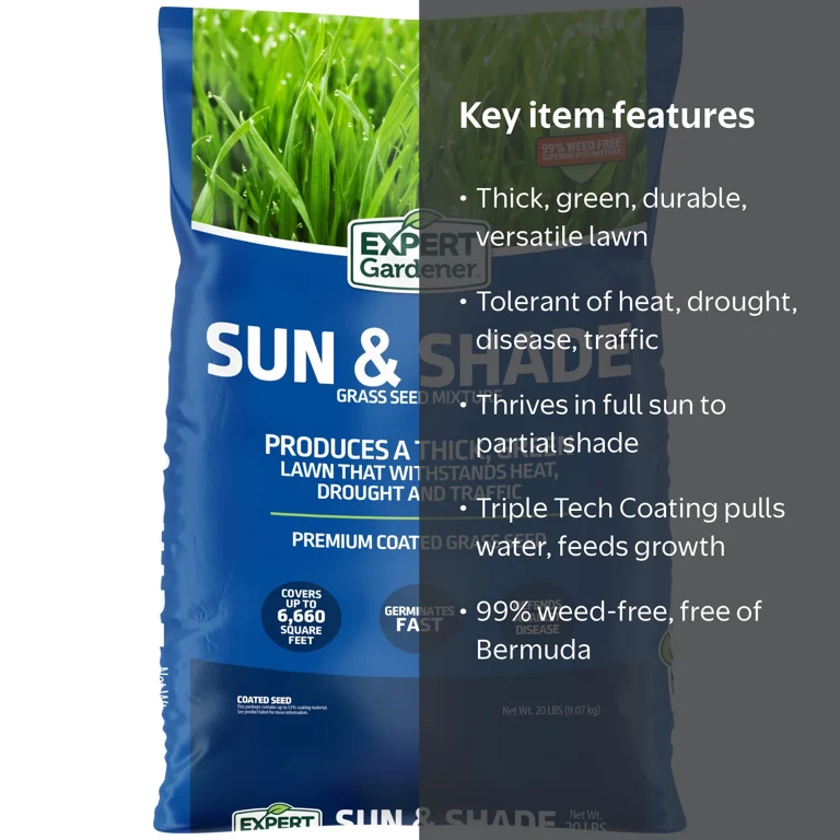 Free Shipping! Expert Gardener Sun and Shade Southern Grass Seed