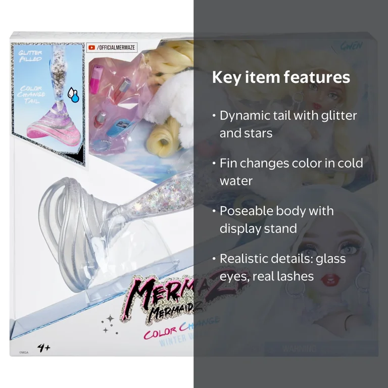 Mermaze Mermaidz Winter Waves Gwen Mermaid Doll with Color Change