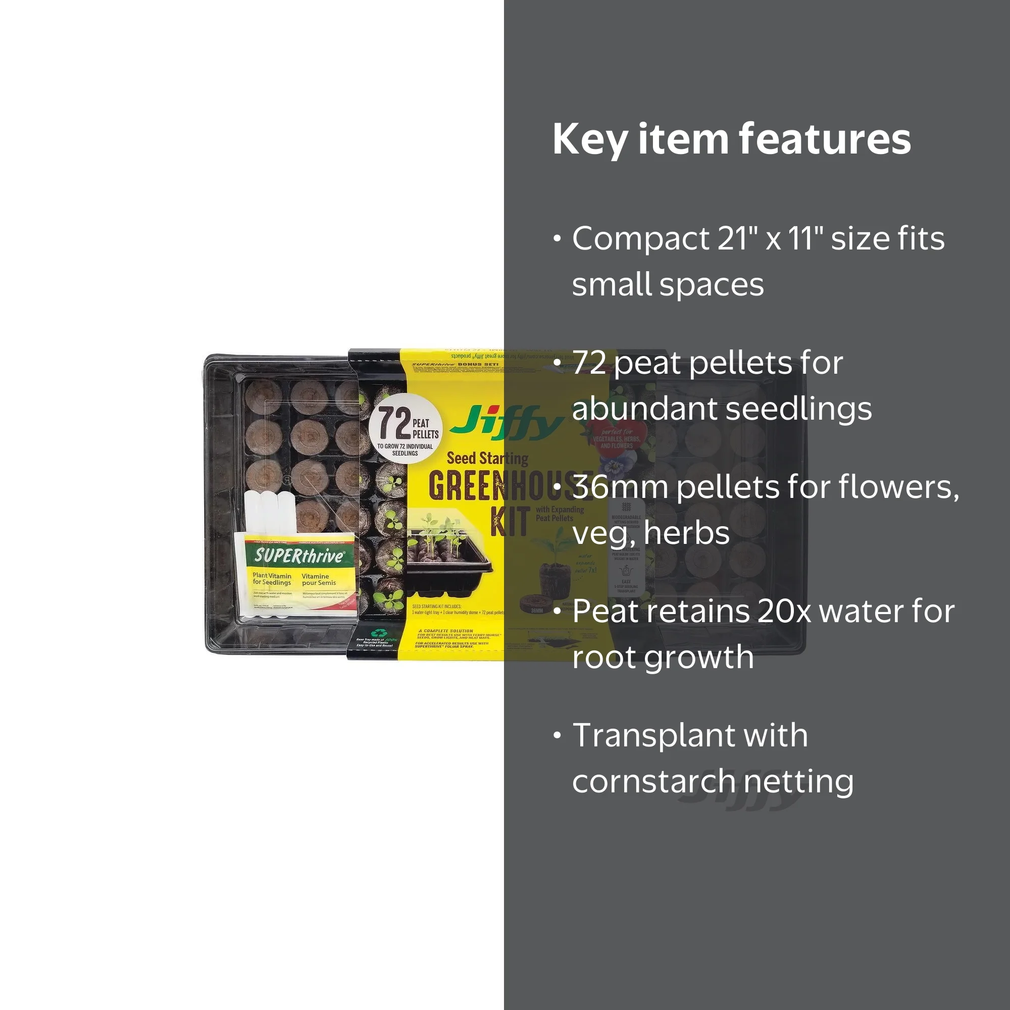 Jiffy Greenhouse Seed Starter Kit, Plant Garden Starting Supplies