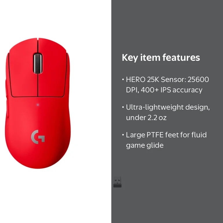 Logitech PRO X SUPERLIGHT Wireless Hero Gamer Gaming Mouse