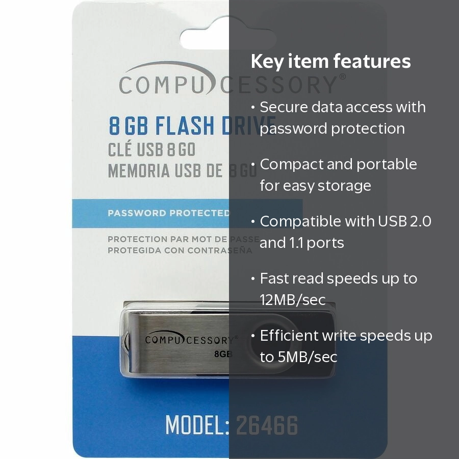 Compucessory, CCS26466, Password Protected USB Flash Drives, 1
