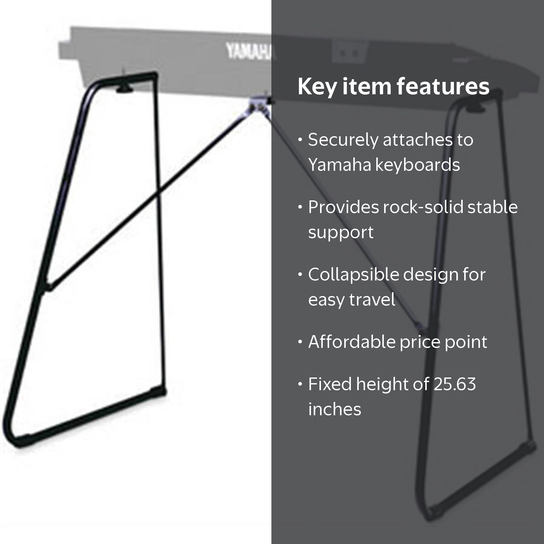 Yamaha, Attachable Keyboard Stand, Collapsible, 25.63 inches