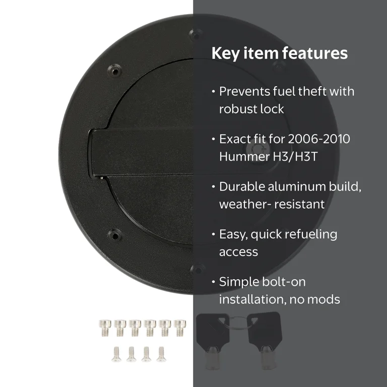 Kojem Locking Fuel Door for 2006-2010 Hummer H3 H3T Gas Cap Cover