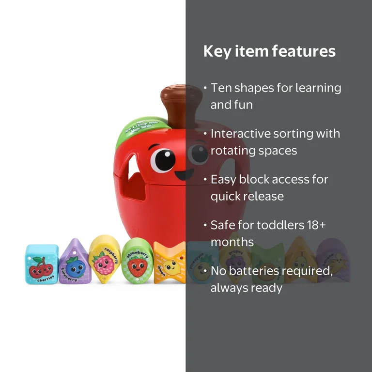LeapFrog, Spin & Change Apple Shape Sorter with Accessories, Baby
