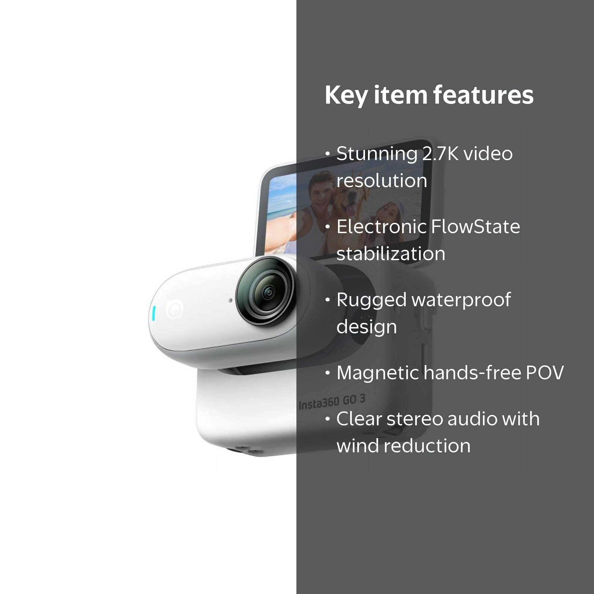 Insta360 GO 3 Action Camera 64GB, Waterproof, Video & Photography