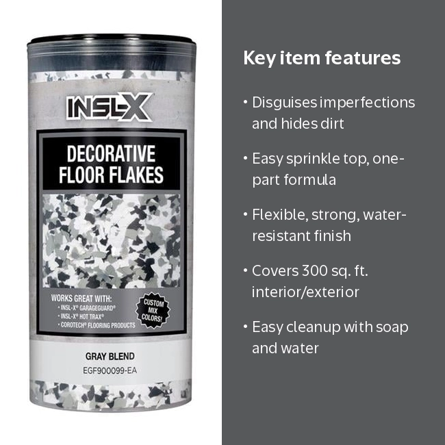 Insl-X 1895291 Flat Gray Blend Decorative Color Flakes & Chips, 10