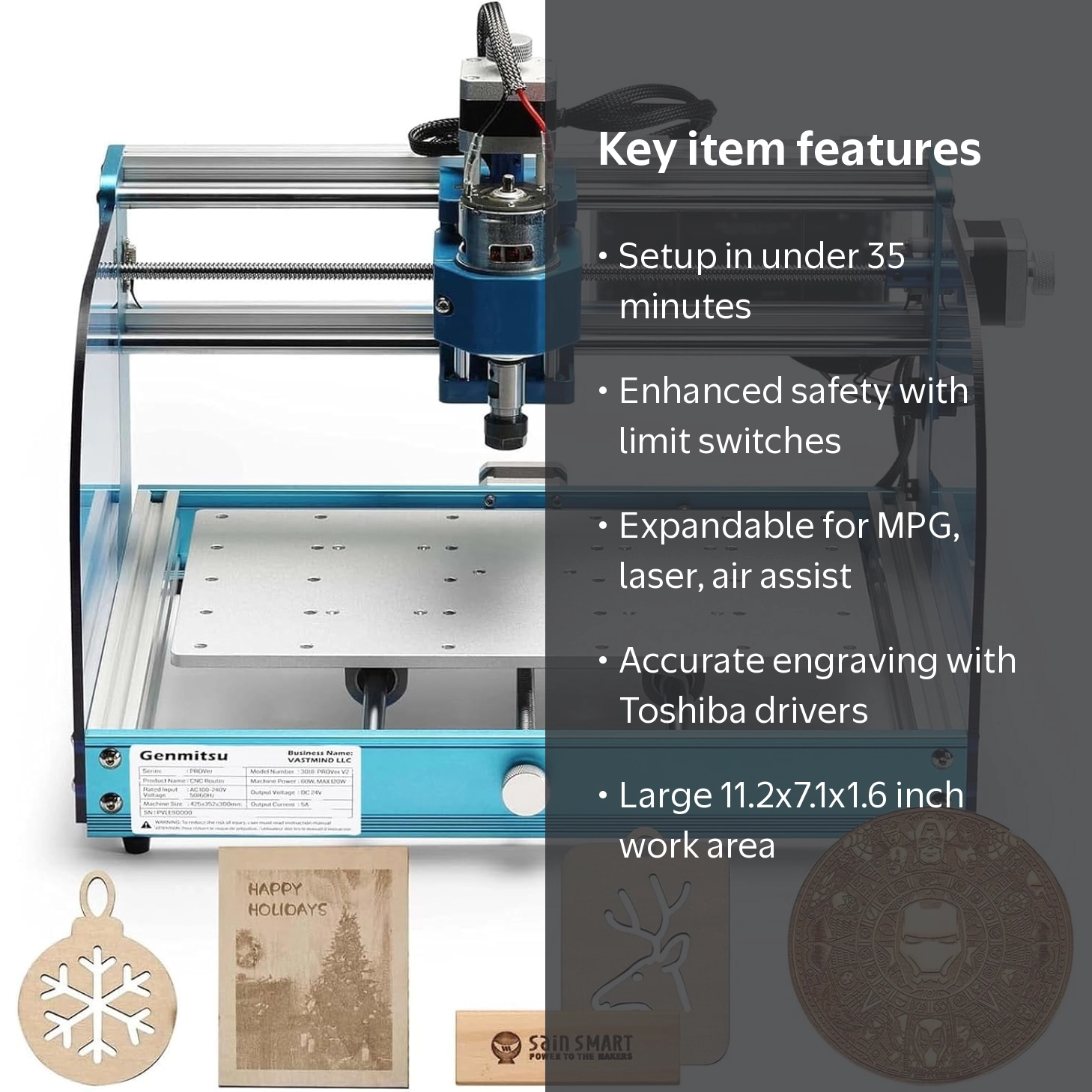 Genmitsu 3018-PROVer V2 CNC Milling Machine, Desktop CNC for