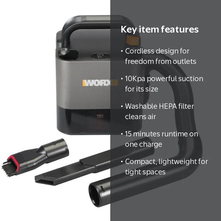 Worx WX030L 20V Power Share Cube Vac Cordless Compact Vacuum