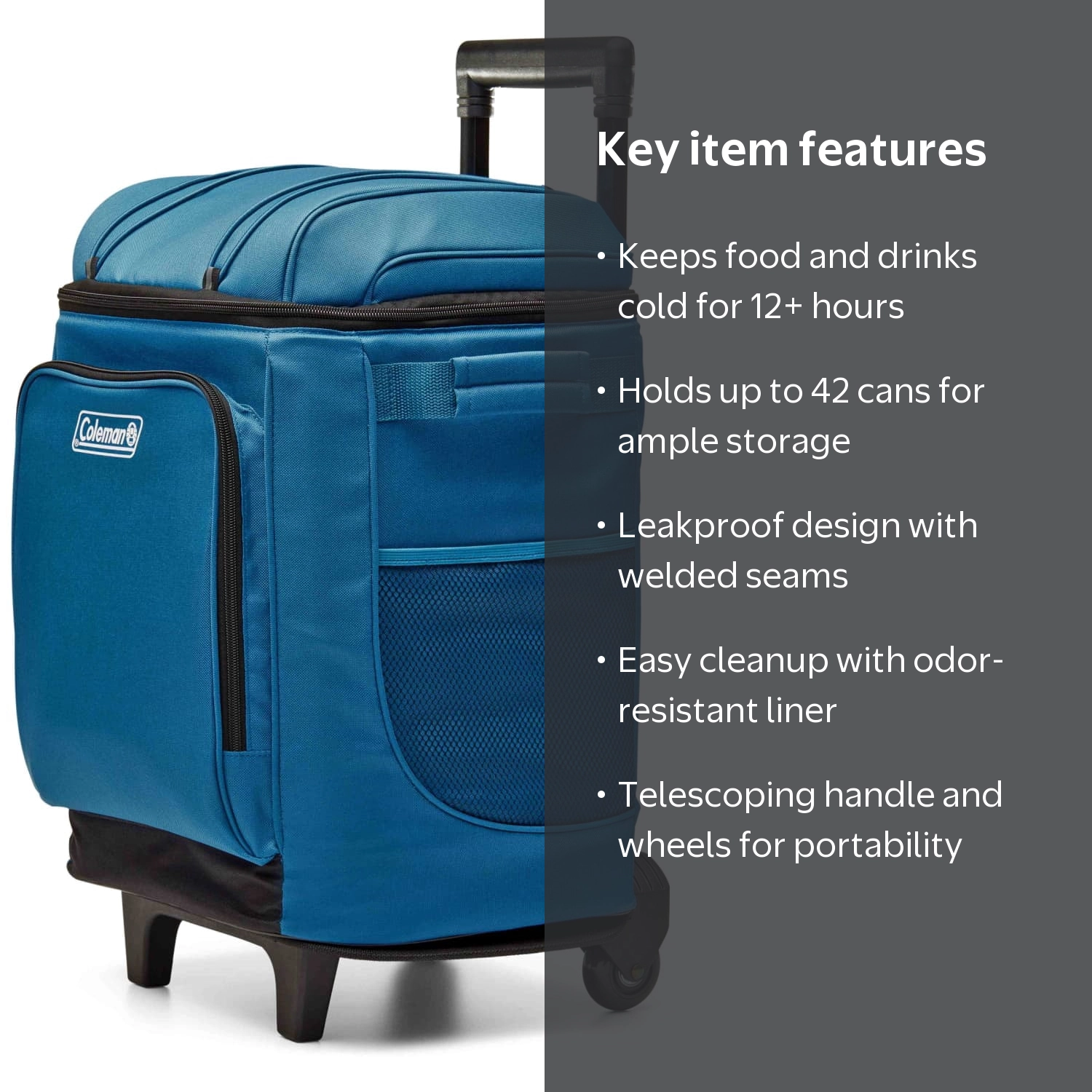 Coleman, Soft Cooler Bag, 42-Can, Ocean with Wheels - Walmart.com