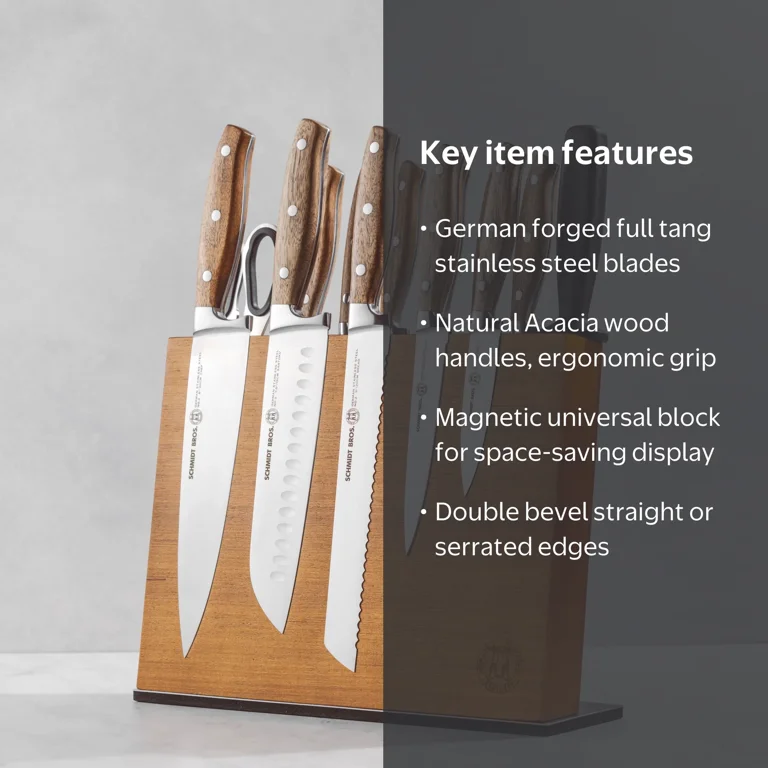 Schmidt Brothers® Cutlery 14-Piece Acacia Forged Stainless Steel