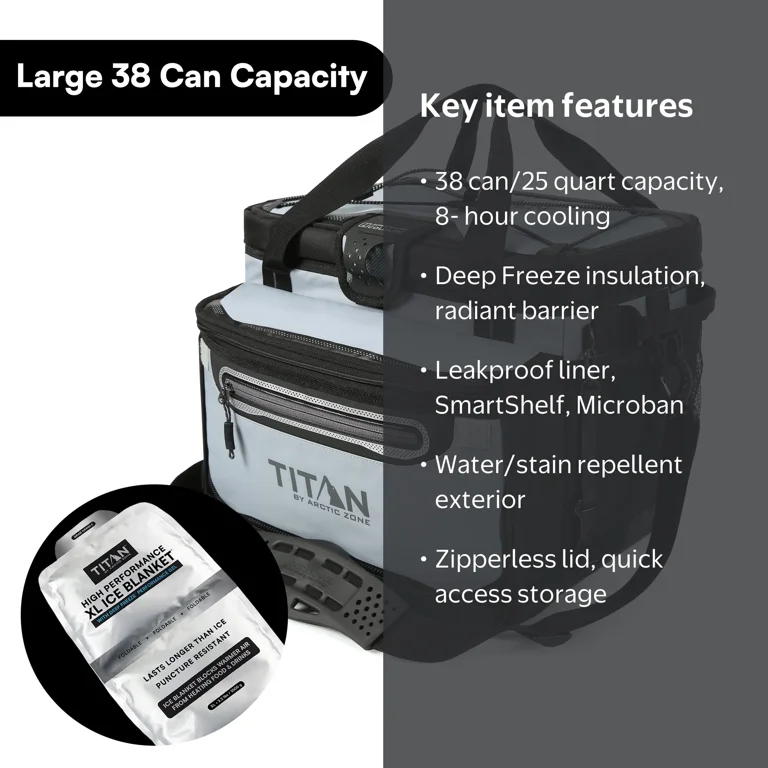 Titan by Arctic Zone 38-Can 25-Quart Iceless Zipperless Soft