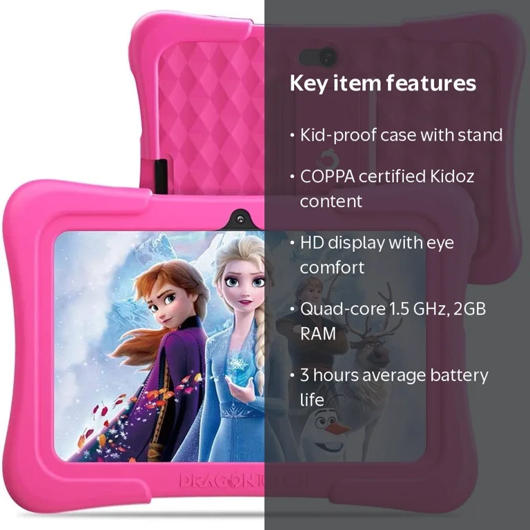 7'' Kids Tablet, WiFi, 2GB RAM 16GB ROM, Android 9.0, Kidoz Pre
