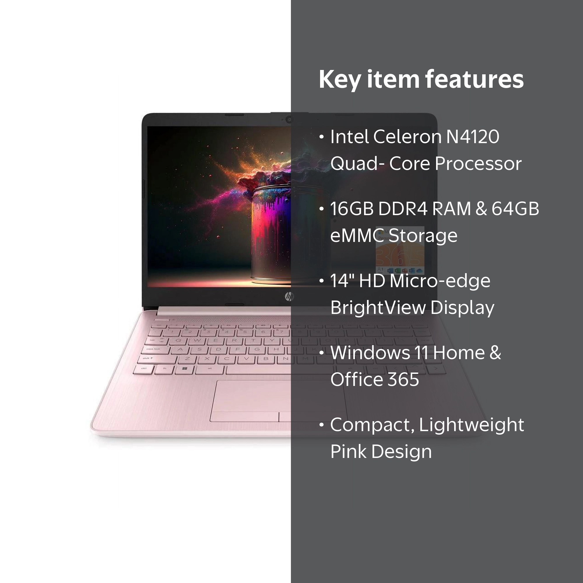 HP, Portable Laptop, Pink, 14