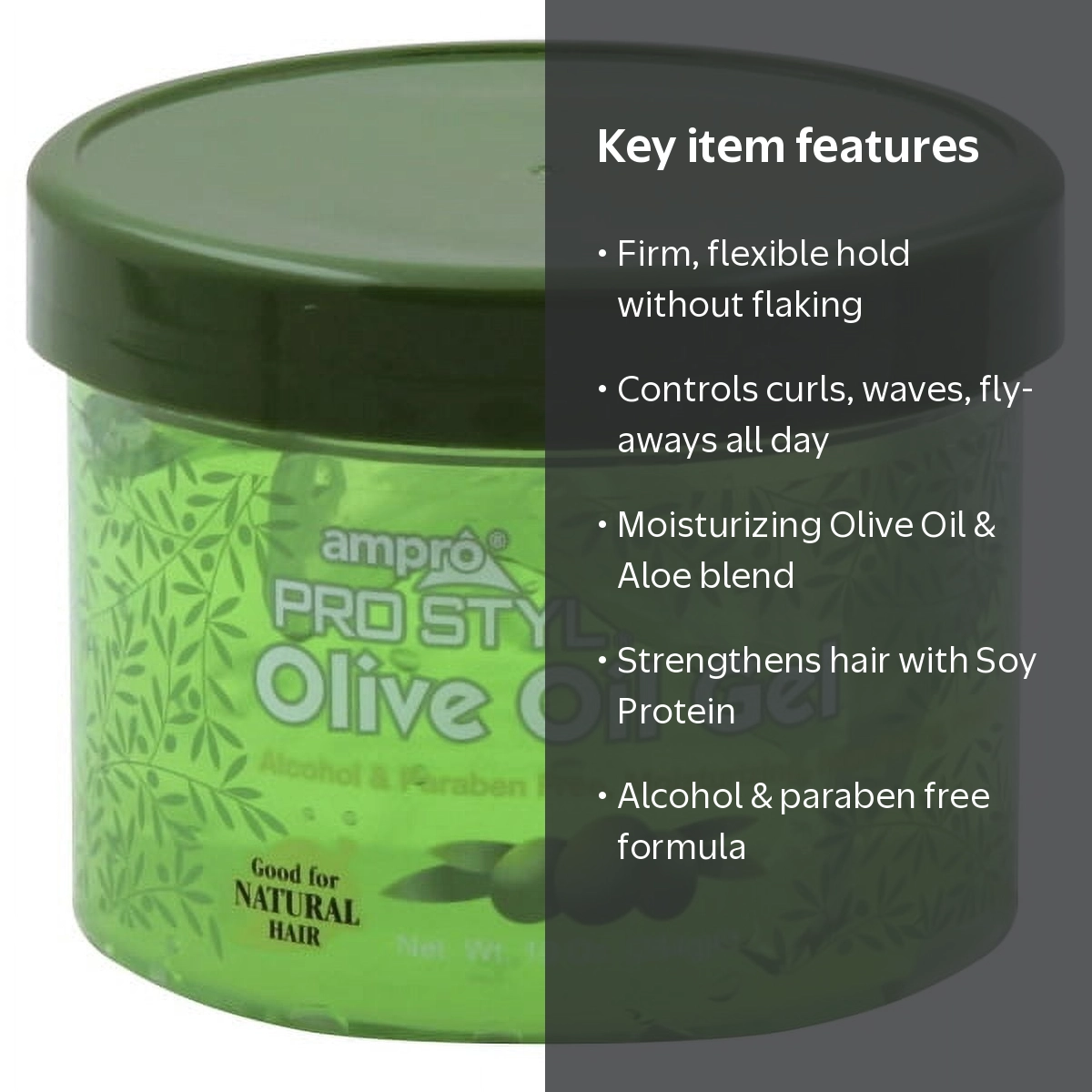 Ampro Pro Styl Olive Oil Styling Gel, 10oz., Moisturizing, Unisex