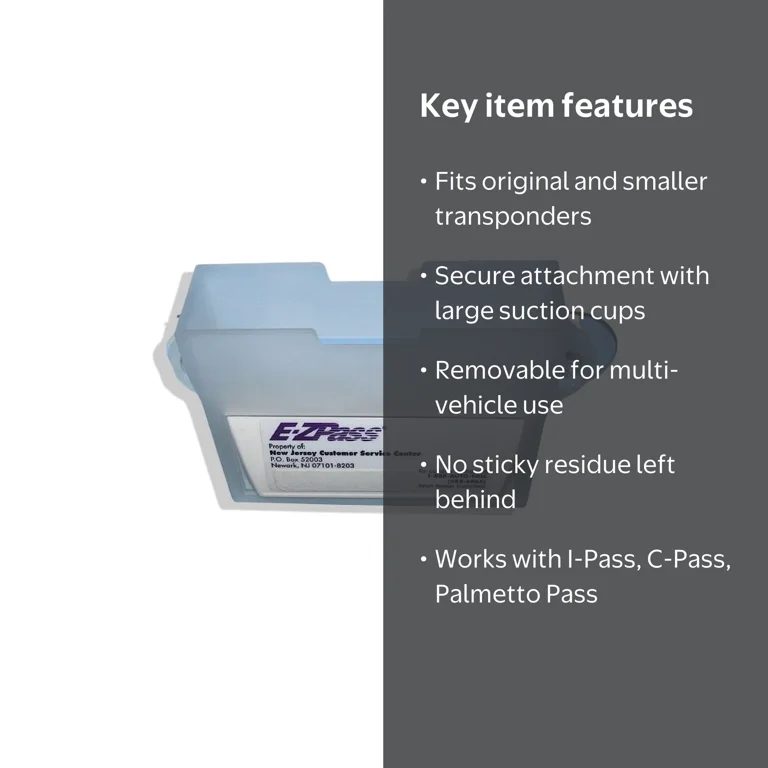 TrexNYC EZ Pass Toll Tag Holder, Windshield Mount for E-ZPass, i