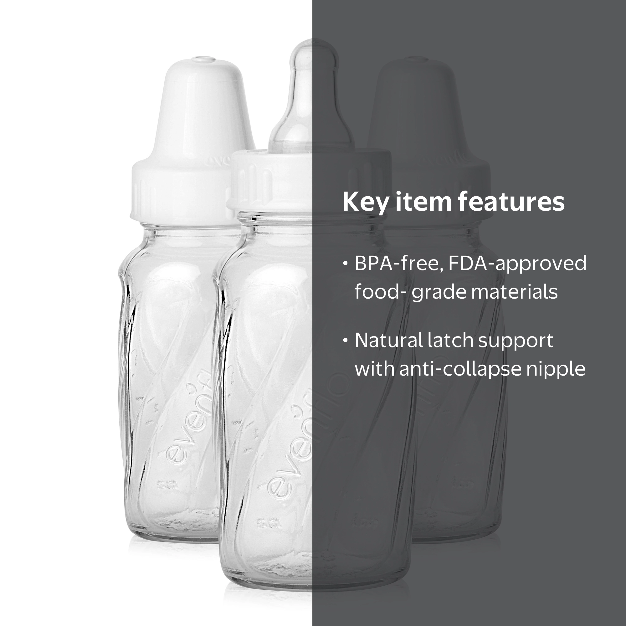 Evenflo Feeding's 3-Pack Customflow Vented Glass Bottles, BPA-Free, 4 oz. -  Ivory - Walmart.com