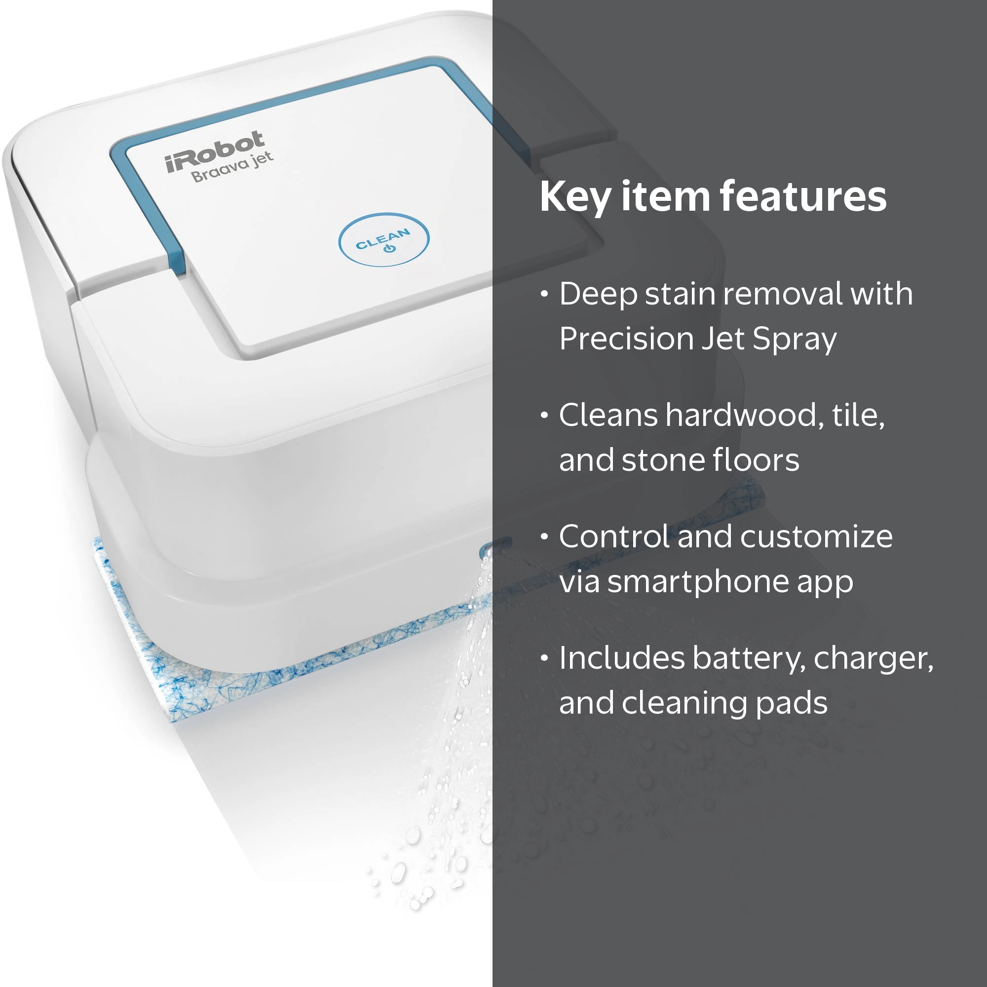 iRobot Braava Jet 245 Robotic Floor Cleaner - App Enabled