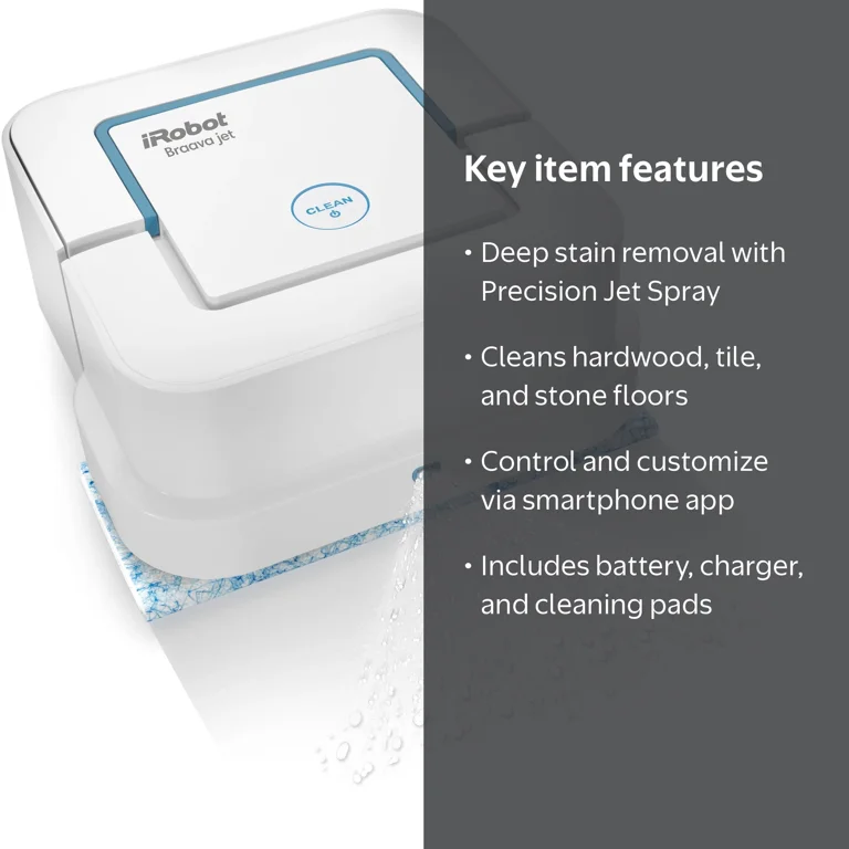 iRobot Braava Jet 245 Robotic Floor Cleaner - App Enabled