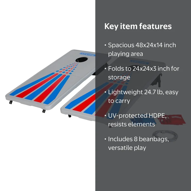 Lifetime, Cornhole Game Set, 91153, Foldable, Weather-Resistant
