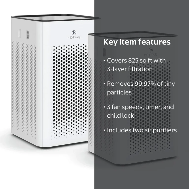 Medify Air MA-25 Air Purifier, HEPA H13 Filters, Allergen Remover