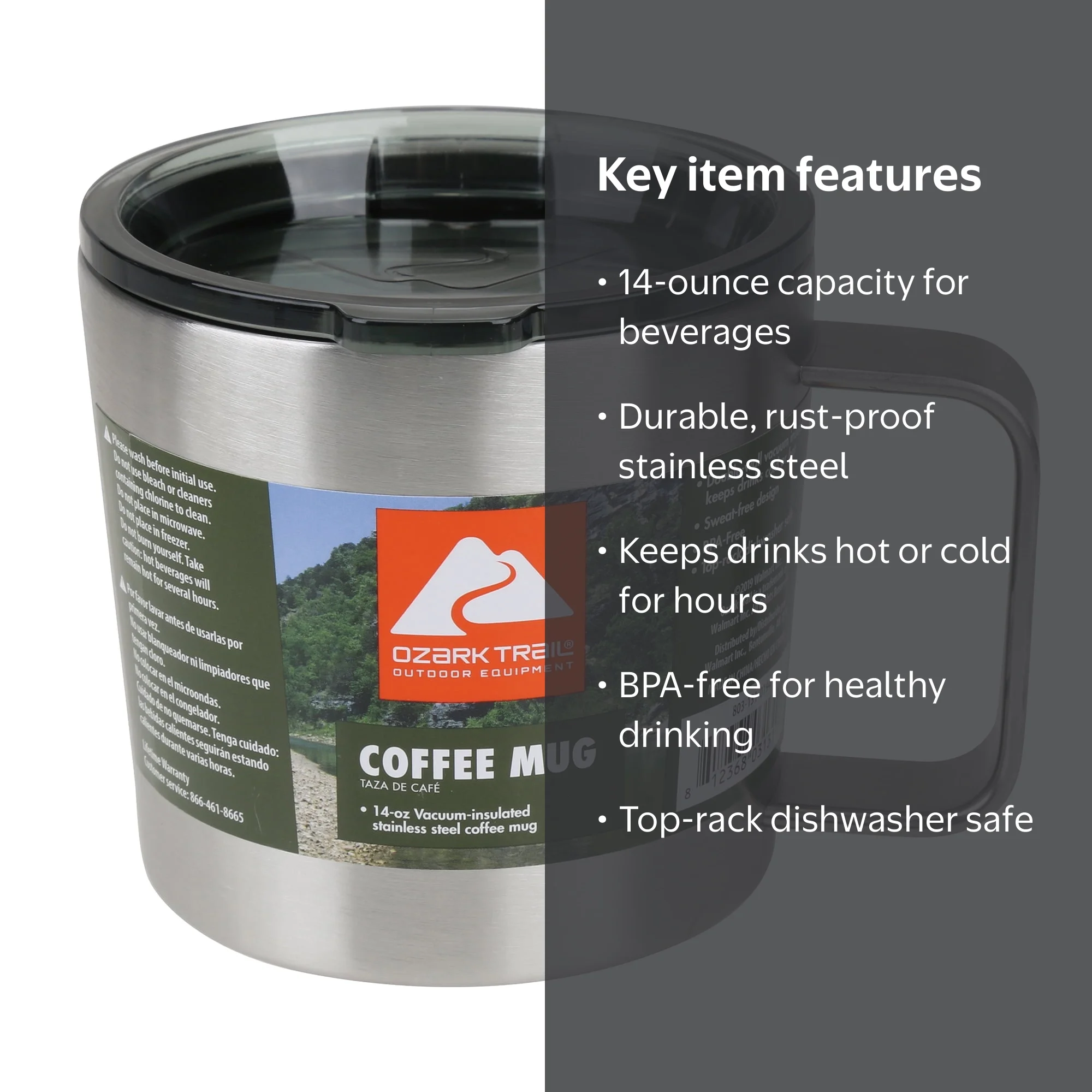 Ozark Trail 14-Ounce Double-Wall Vacuum-Sealed Stainless Steel