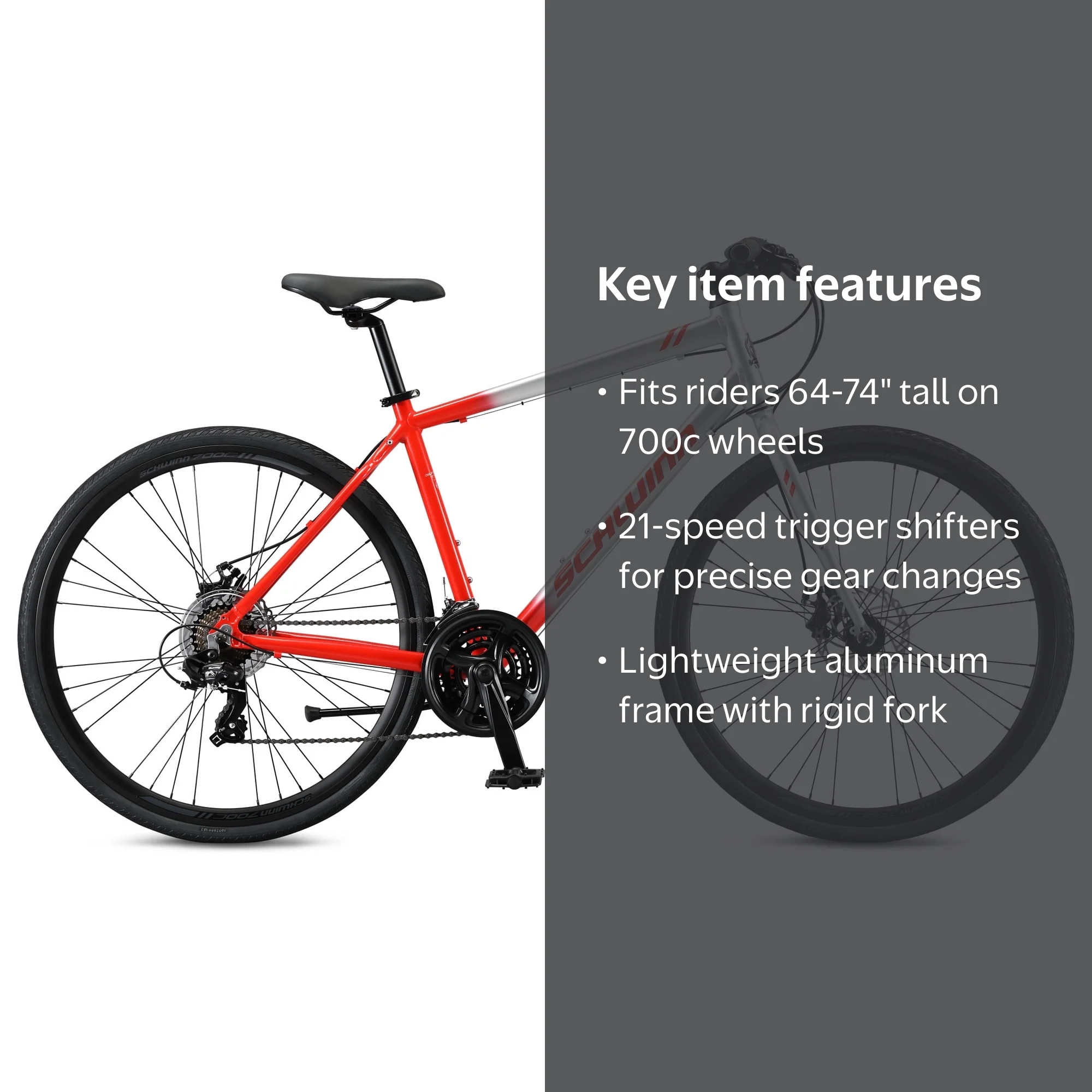 Schwinn Circuit Hybrid Fitness Bike, 700c Wheel, 21 Speeds, Silver / Red - Walmart.com Schwinn Circuit Hybrid Fitness Bike, 700c Wheel, 21 Speeds, Silver / Red - Walmart.com