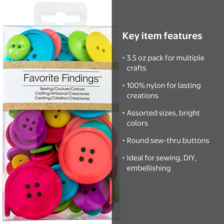 Favorite Findings Value Carnival Assorted Size Sew Thru Buttons