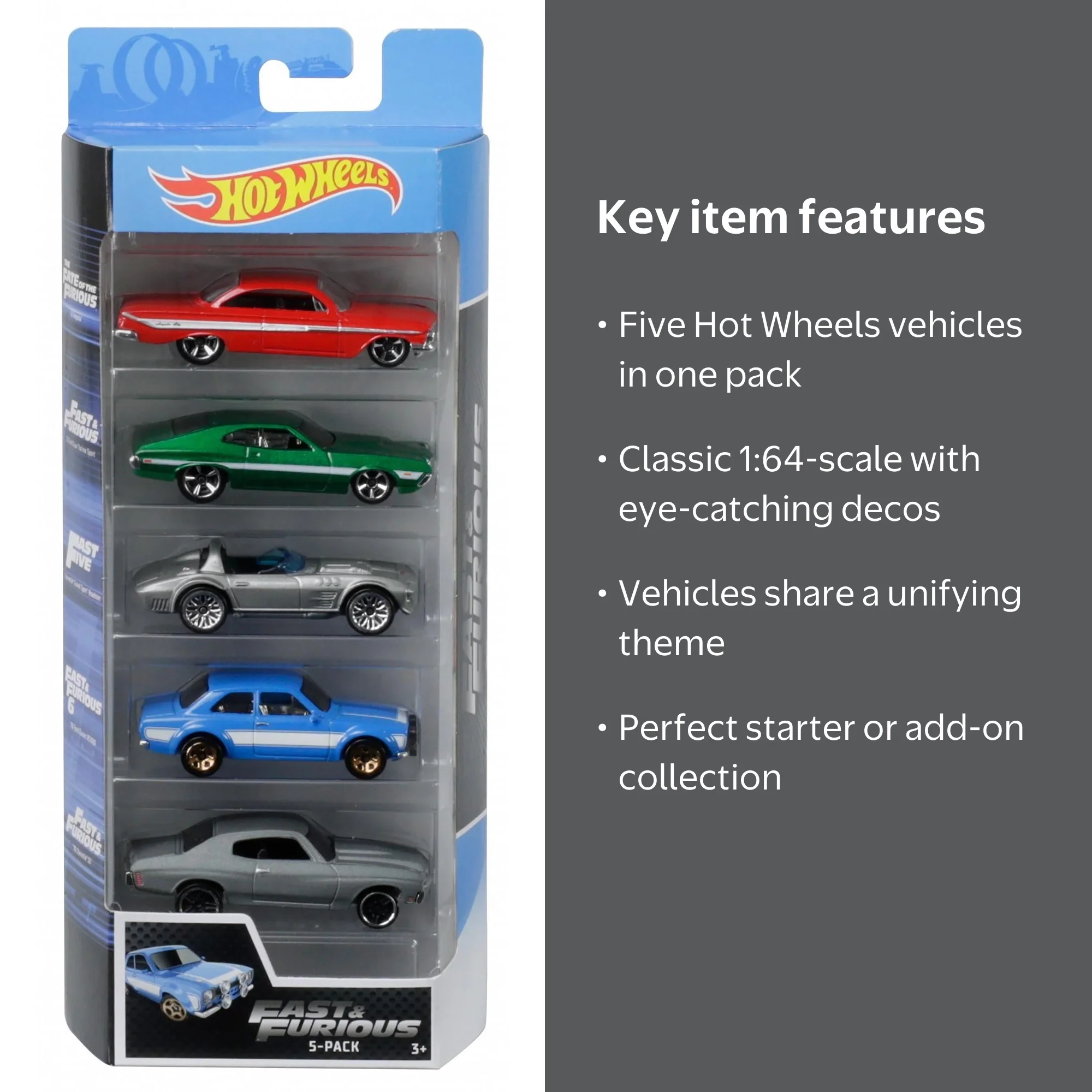 Hot Wheels Fast & Furious 5pk Vehicles - Walmart.com