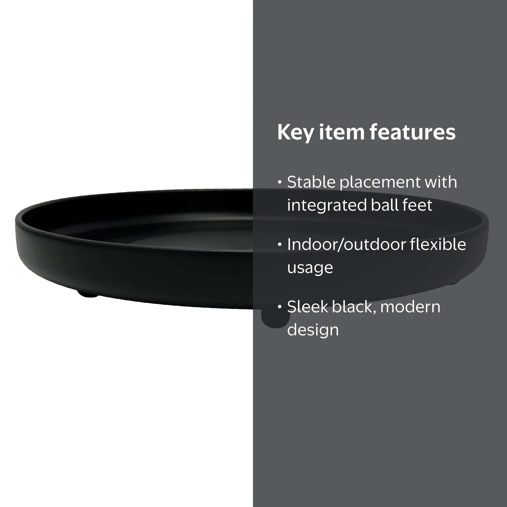Better Homes & Gardens 11.6-inch Black Metal Saucer for Indoor