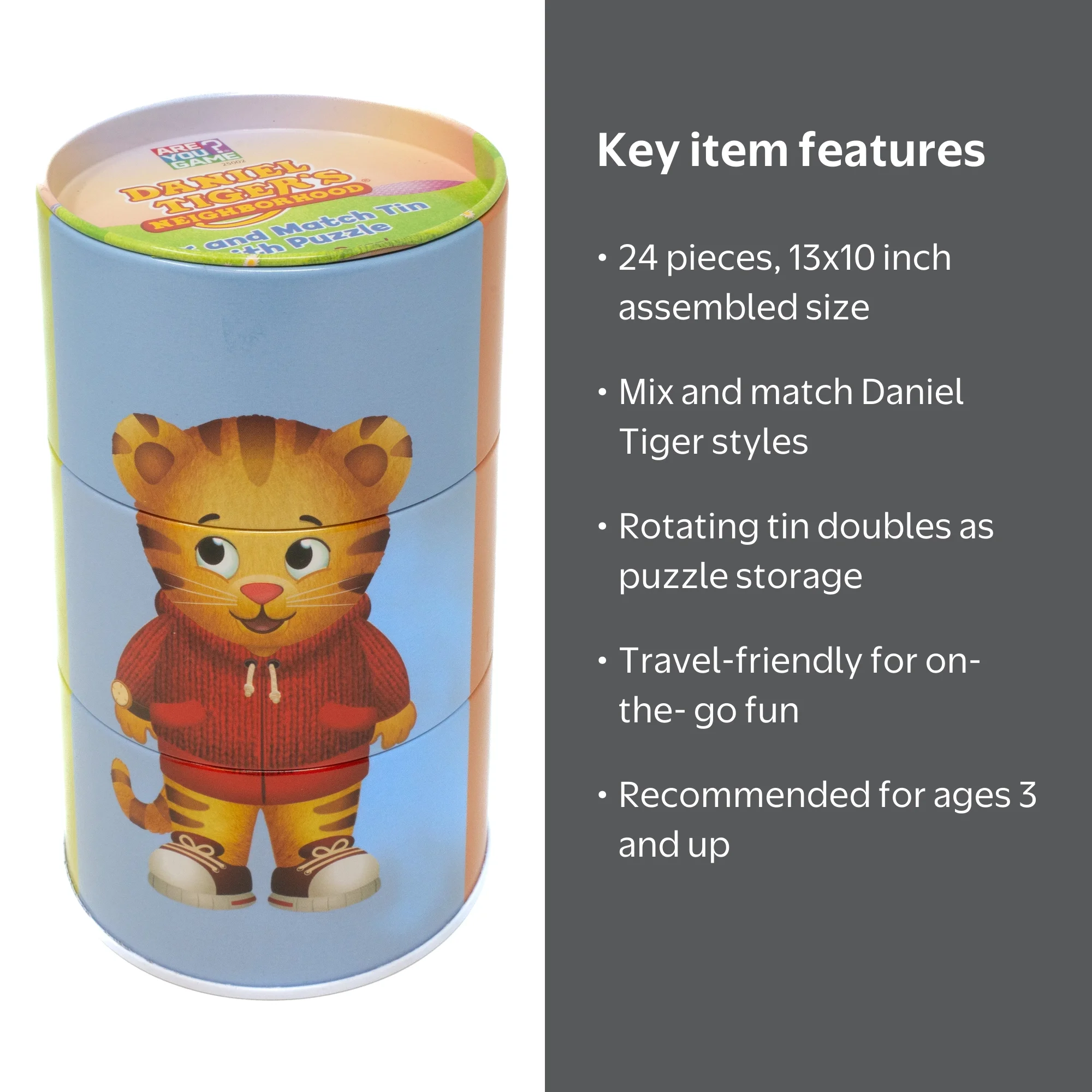 AreYouGame.com Daniel Tiger's Neighborhood Puzzle Tin with 24 Pcs
