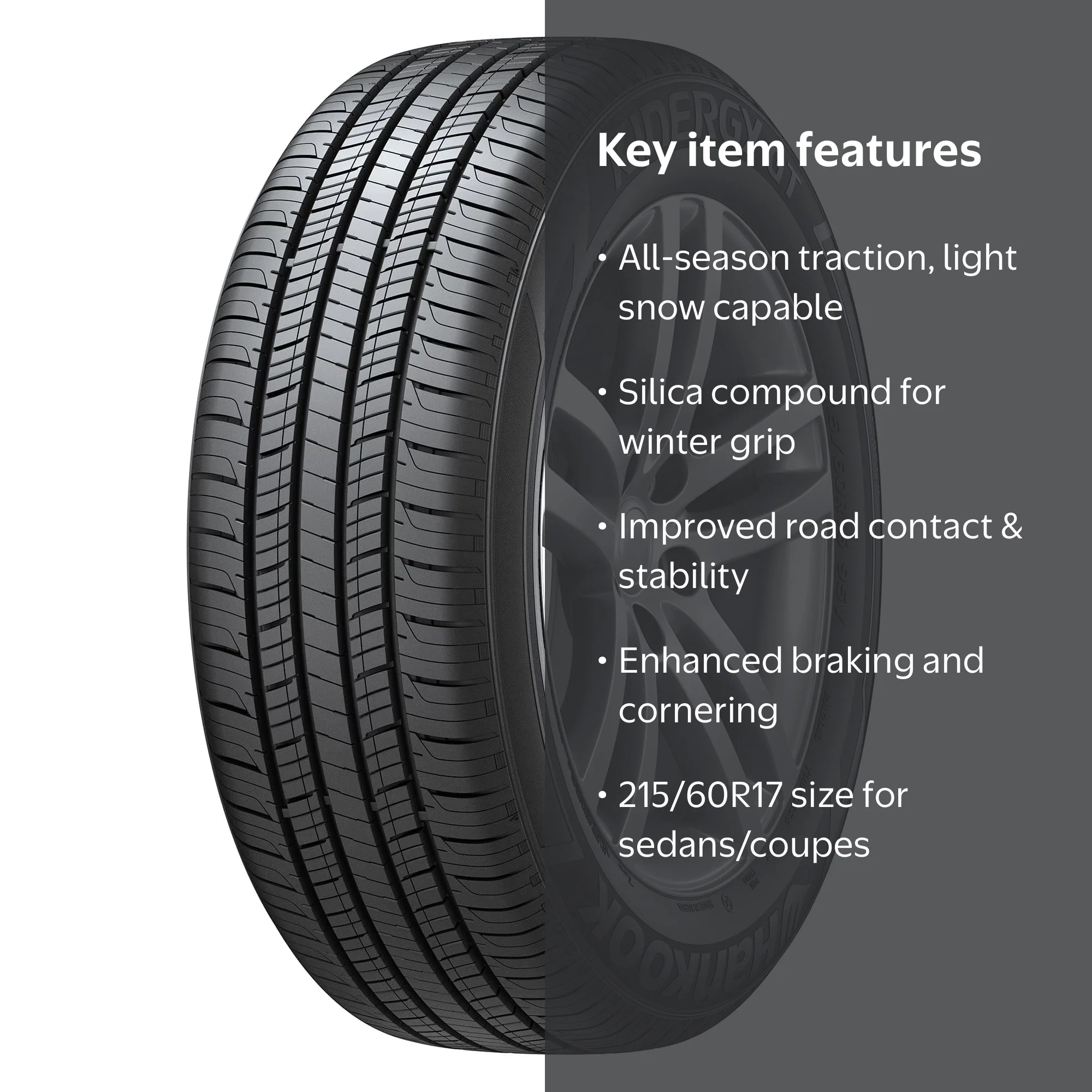 Hankook Kinergy GT H436 All-Season Touring Tire, 215/60R17 96H BW