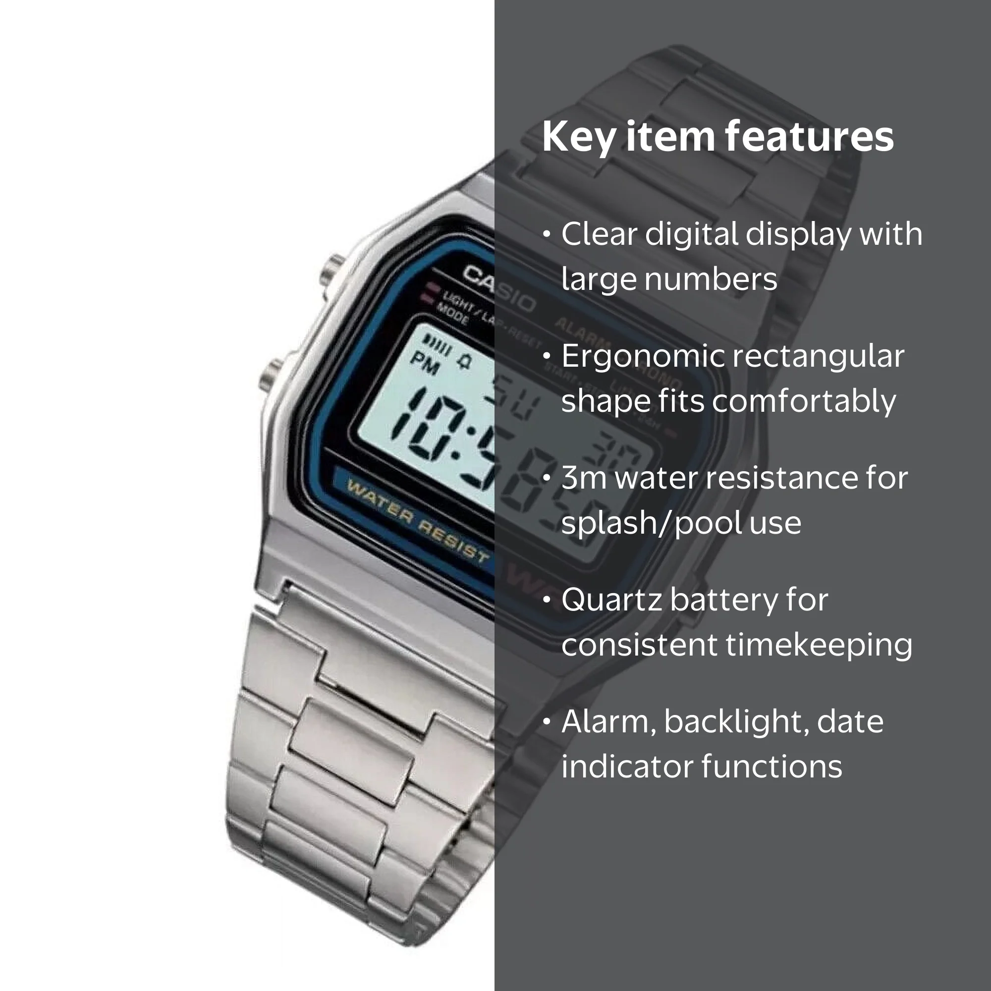 NEW CASIO Retro Classic Unisex Digital Steel Bracelet Watch A158WA