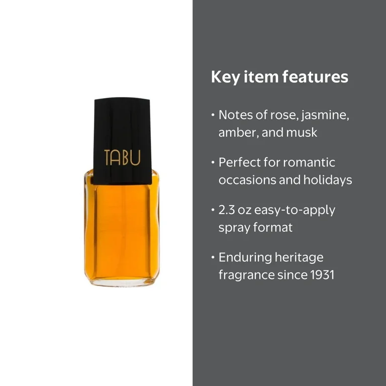 Dana TABU Oriental Musk Perfume with Bergamot and Amber, Eau de