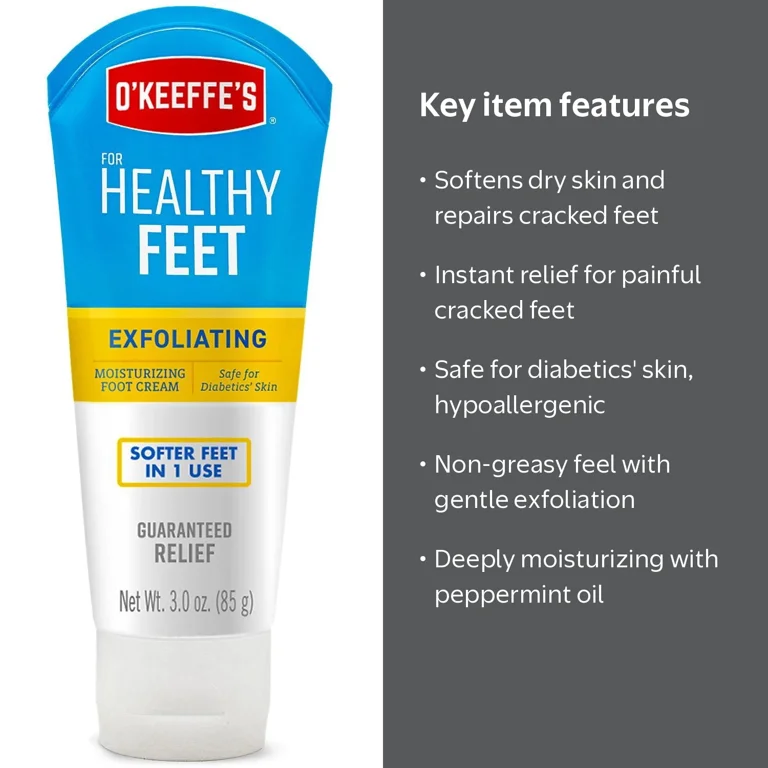 O'Keeffe's Healthy Feet Exfoliating Cream, 3oz Tube - Walmart.com