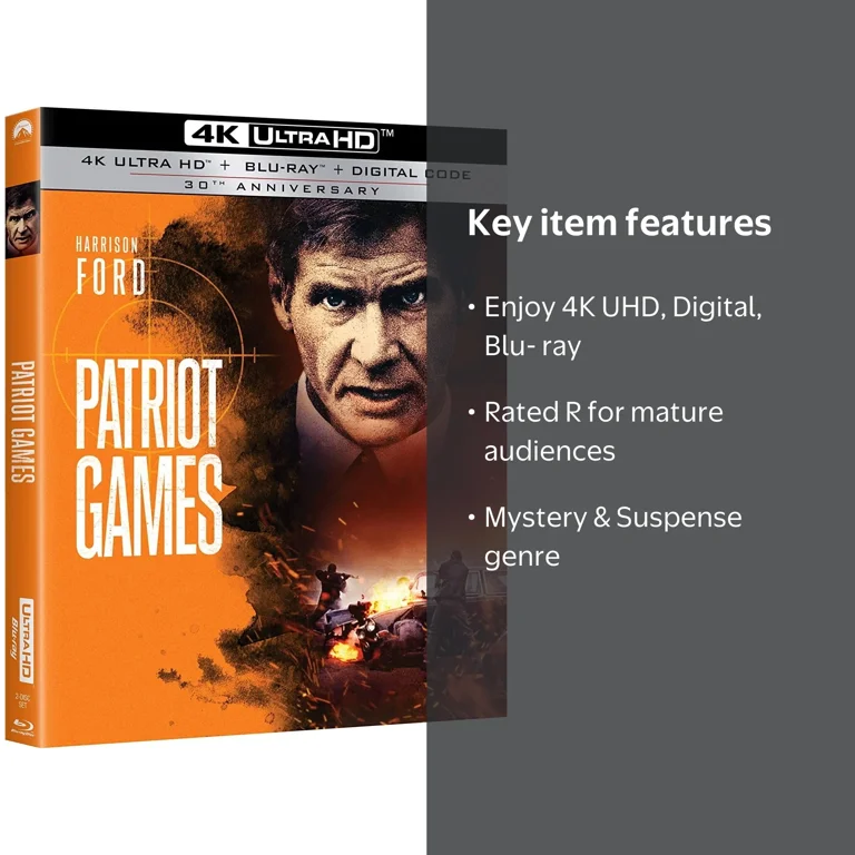 パトリオット・ゲーム (4K ULTRA HD + Blu-rayセット)[4K ULTRA HD + Blu-ray] mxn26g8 Patriot Games (4K Ultra HD + Digital Copy + Blu-ray) - Walmart.com
